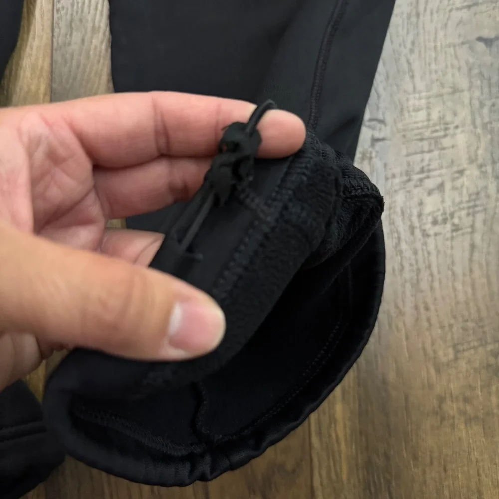 Nike Therma-FIT Mens S Training Pants Black Fleece Lined Straight Leg Pocket